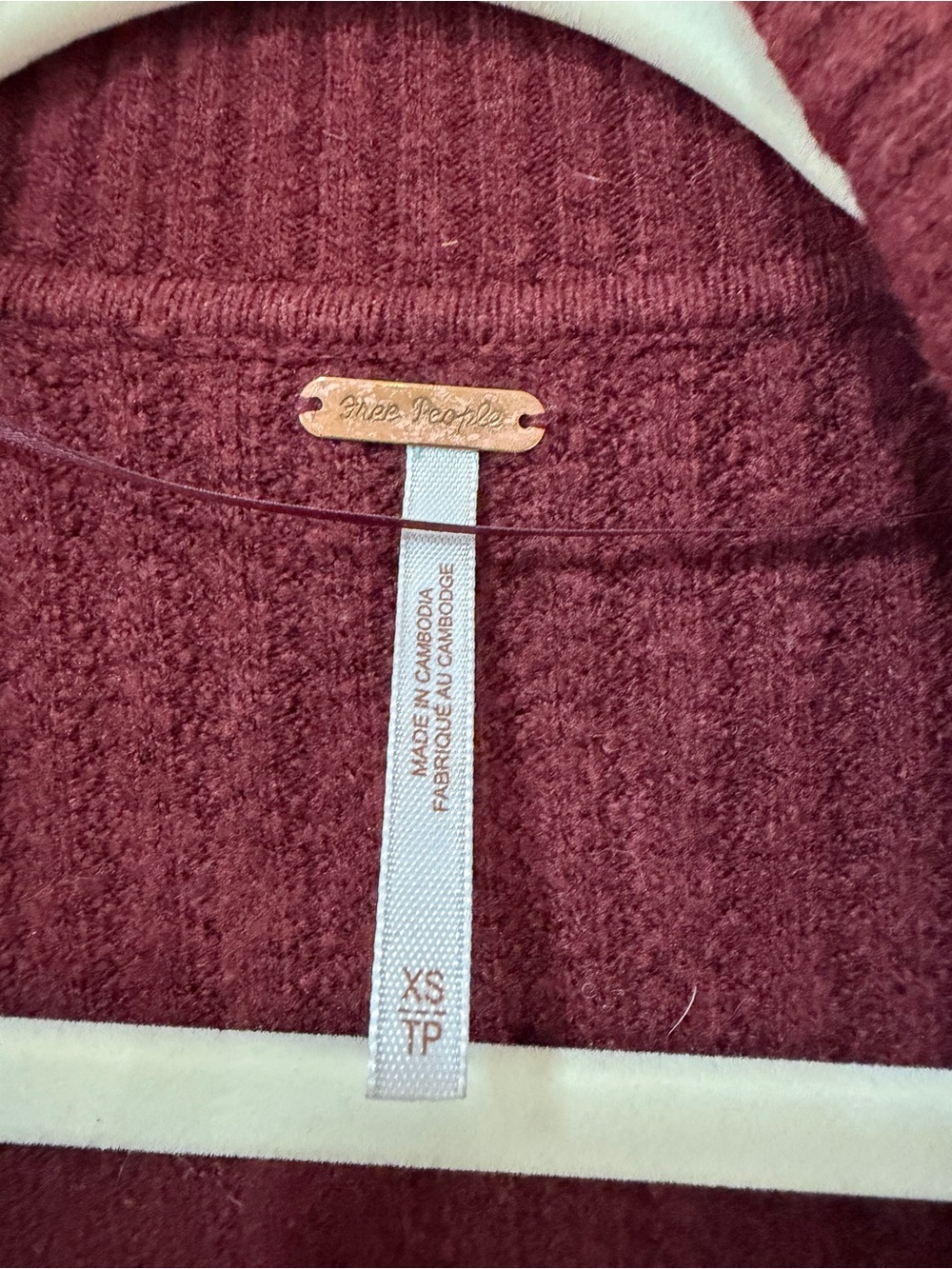 Free People Emmy Cardi Burgundy Matter Root Full Length Cardigan Womens Size XS - Picture 6 of 7